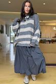 Big Softie Block Stripe Cobain Knit Steel